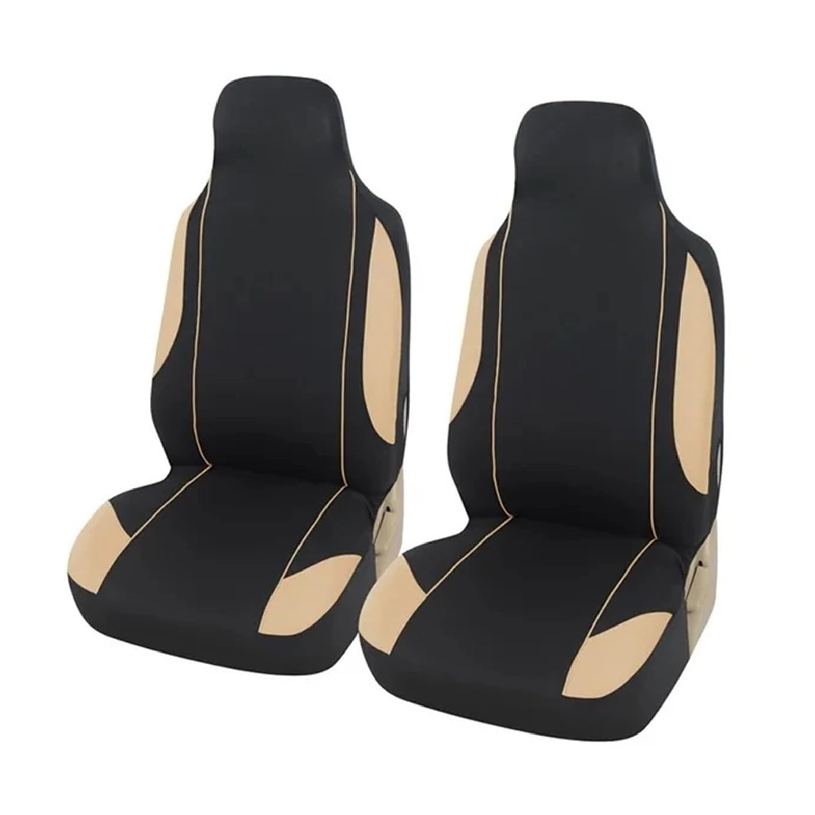 IUKMR Sitzbezüge Auto Für FIAT Für Ducato High Bucket Autositzbezüge Universal Für Die Meisten Autosportsitzschutz Sitzbezüge Auto Set(BEIGE 2Piece) von IUKMR