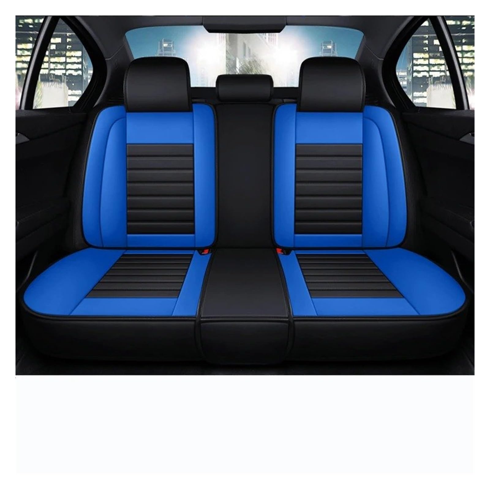 IUKMR Sitzbezüge Auto Für FIAT Für Grande Für Punto Für Albea 500x Für Bravo Universeller Autositzbezug Sitzbezüge Auto Set(Rear Seats-Blue) von IUKMR