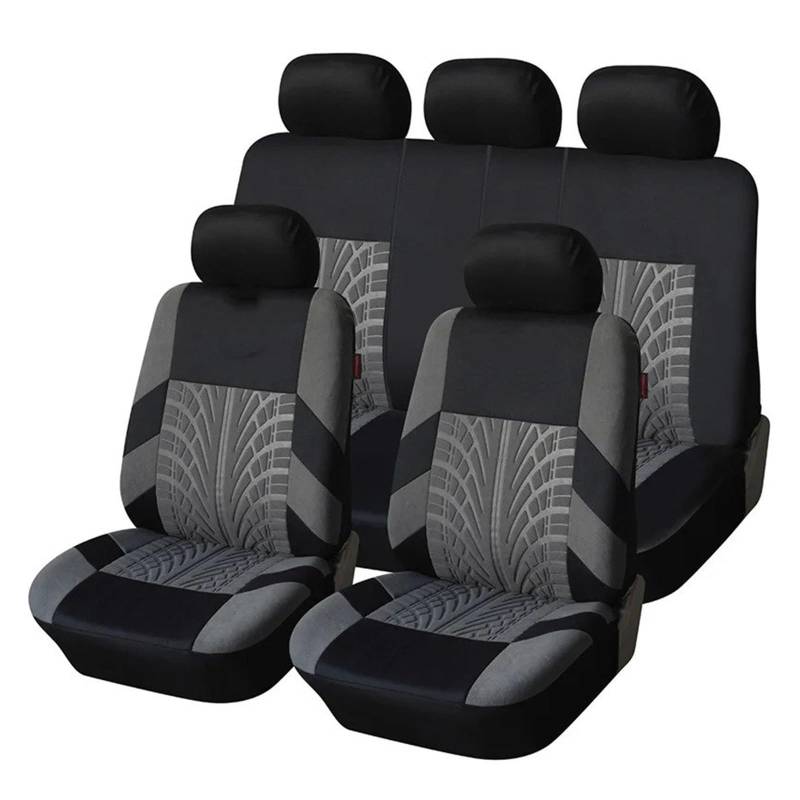 IUKMR Sitzbezüge Auto Für FIAT Für Strada Autositzbezüge Komplettset Universal Fit Sitzschoner Autozubehör Sitzbezüge Auto Set(Gray Full Set) von IUKMR