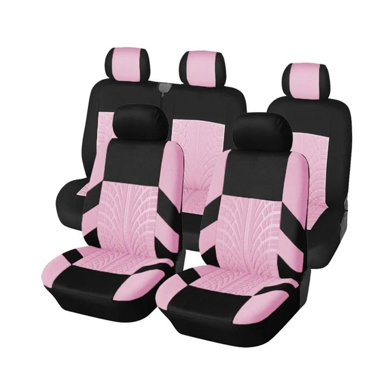 IUKMR Sitzbezüge Auto Für Focus III 2015 2016 2017 2018 2019 Autositzbezüge (Doppelsitze Vorne Und 2+1 Sitze) Sitzbezüge Auto Set(Pink-9Piece) von IUKMR