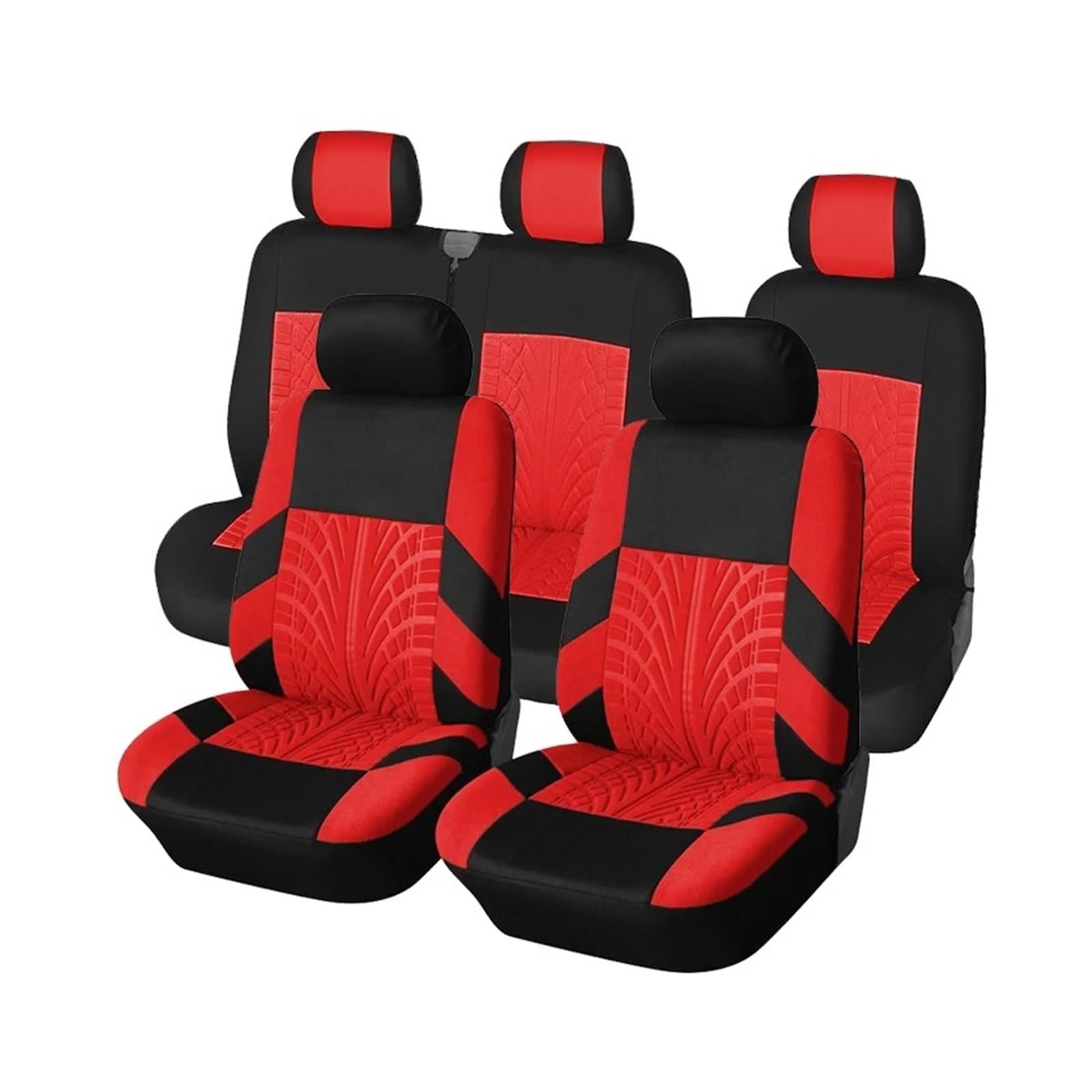 IUKMR Sitzbezüge Auto Für Focus III 2015 2016 2017 2018 2019 Autositzbezüge (Doppelsitze Vorne Und 2+1 Sitze) Sitzbezüge Auto Set(Red-9Piece) von IUKMR