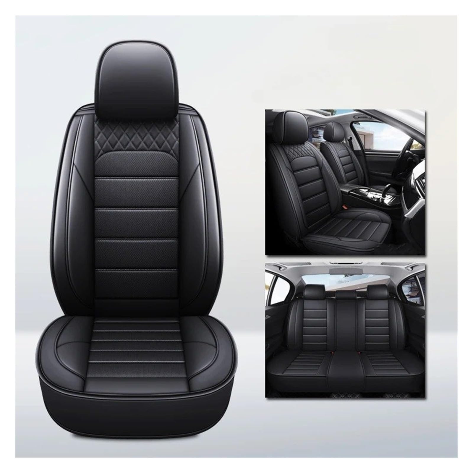 IUKMR Sitzbezüge Auto Für Ford Für Mondeo Für Taurus Für Edge Für Escape Für S-Max Für Escort Autositzbezüge Universelle Sitzschoner Sitzbezüge Auto Set(A-Black 5seat) von IUKMR