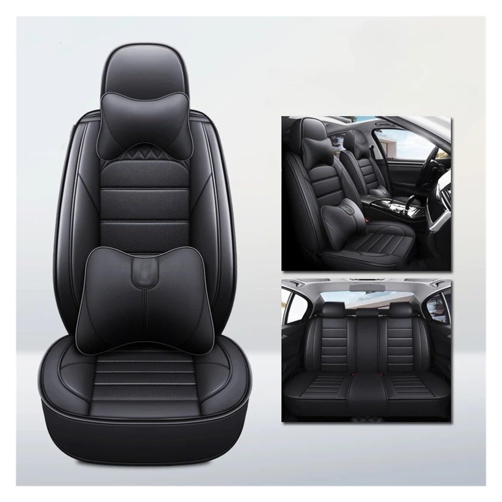 IUKMR Sitzbezüge Auto Für Ford Für Mondeo Für Taurus Für Edge Für Escape Für S-Max Für Escort Autositzbezüge Universelle Sitzschoner Sitzbezüge Auto Set(B-Black 5seat) von IUKMR