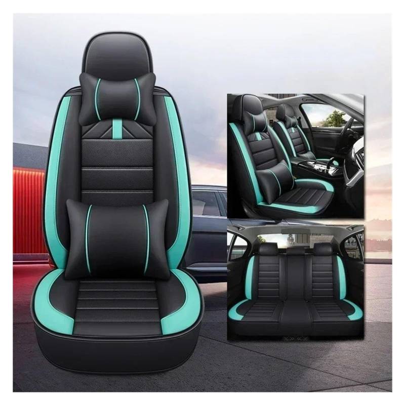 IUKMR Sitzbezüge Auto Für Geely Für Coolray Für Atlas Für Geometrie C Für Tugella Für Atlas Für Pro Für Emgrand Ec7 Autositzbezug Sitzbezüge Auto Set(B-Black Green 5 Seats) von IUKMR