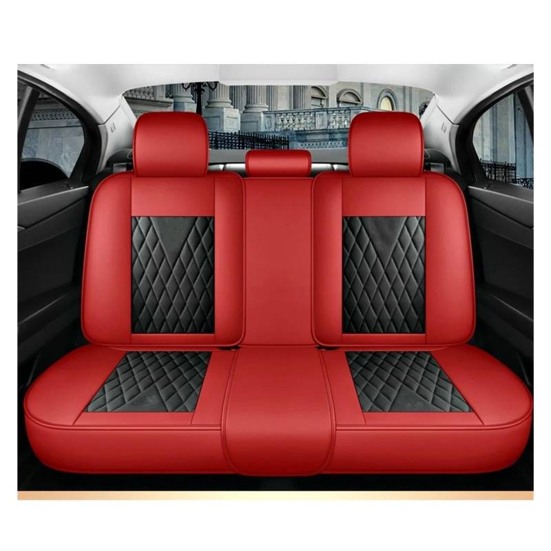 IUKMR Sitzbezüge Auto Für Jeep Für Cherokee WK2 WJ 2004 2014 Für Patriot Für Wrangler Für Compass 2007 2019 Für Renegade Für Grand Autositzbezug Sitzbezüge Auto Set(Black Red Rear) von IUKMR