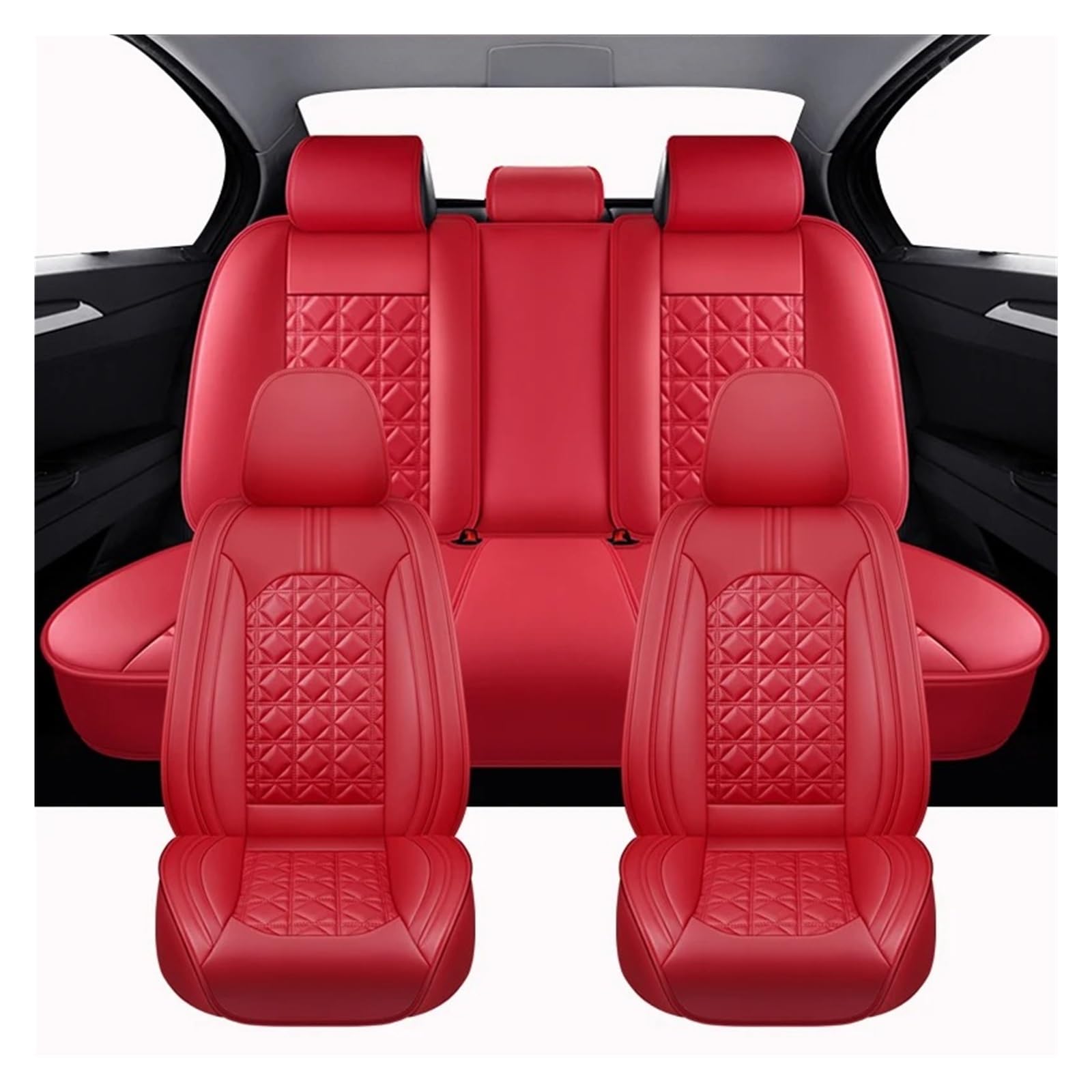 IUKMR Sitzbezüge Auto Für Kia Für Picanto Universal Full Set Autositzbezüge Autozubehör Sitzbezüge Auto Set(Red) von IUKMR