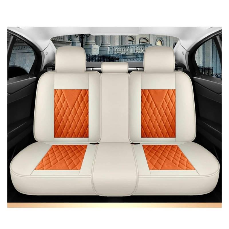 IUKMR Sitzbezüge Auto Für Lada Für Granta Für Vesta SW Für Cross 2114 Für Xray Für Kalina Für Largus Universelle Autositzbezüge Sitzbezüge Auto Set(Beige Orange Rear) von IUKMR