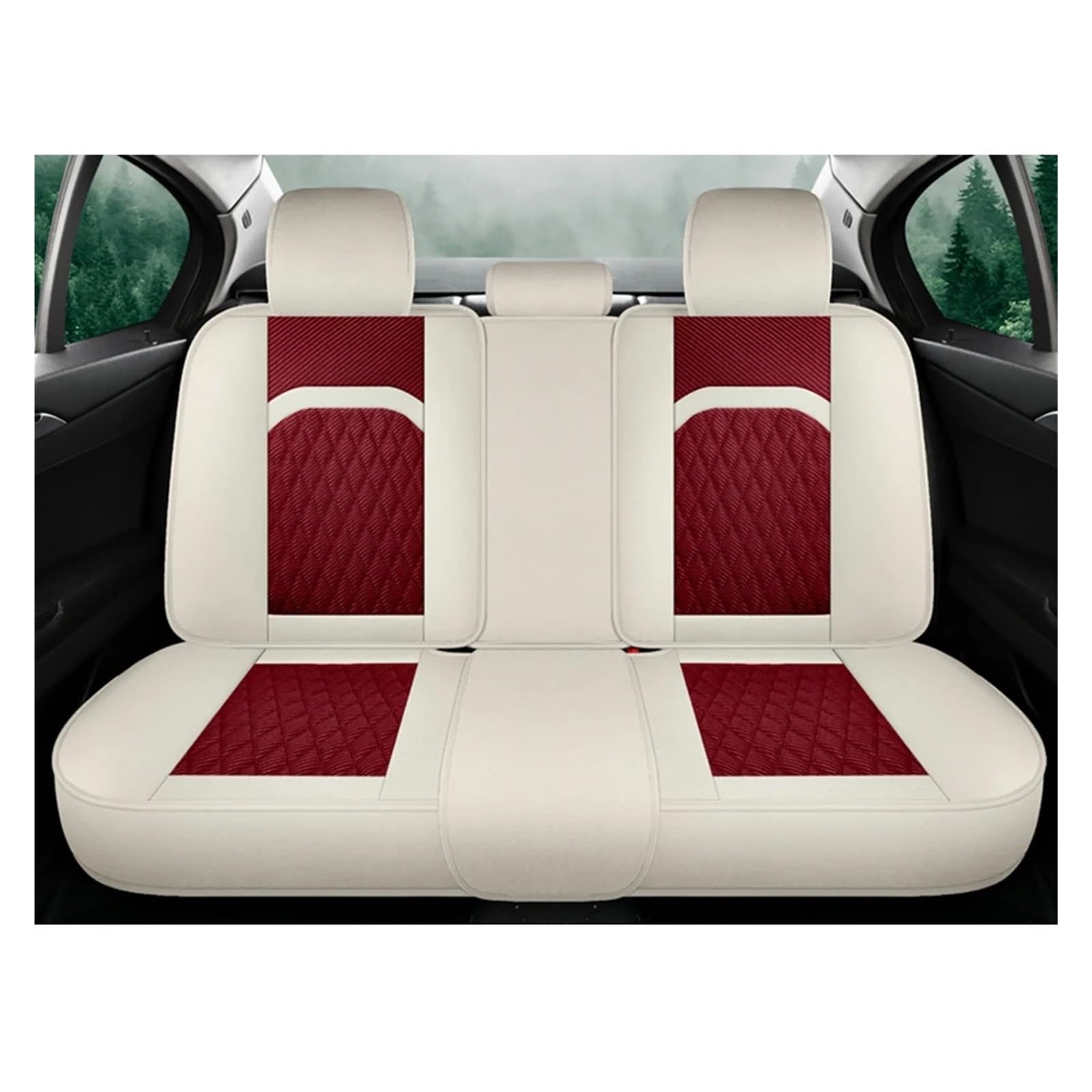 IUKMR Sitzbezüge Auto Für Mazda 3 2 6 Für CX3 Für CX4 Für CX5 Für CX30 Komplettset Universelle Autositzbezüge Vorn Und Hinten Sitzbezüge Auto Set(Wine Red Rear) von IUKMR