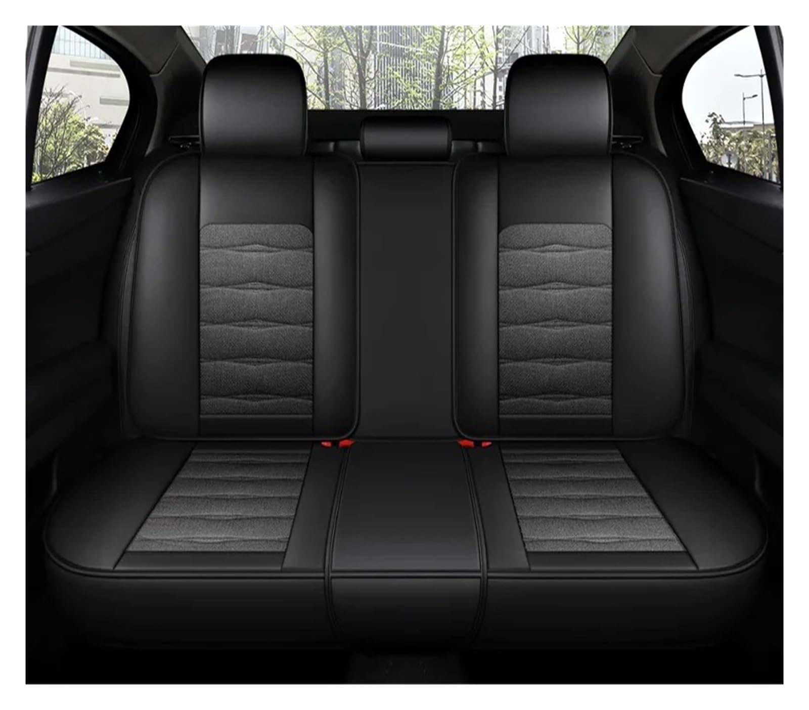 IUKMR Sitzbezüge Auto Für Q3 Für A3 8L Autositzbezug Flachs Universal Full Set Innenkissen Sitzbezüge Auto Set(Rear Seat-Gray) von IUKMR