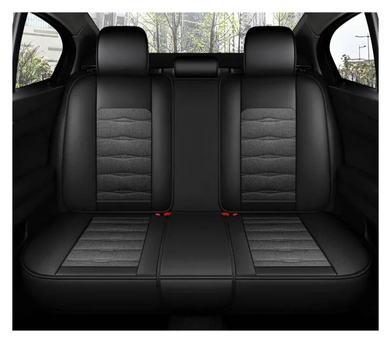 IUKMR Sitzbezüge Auto Für Q3 Für A3 8L Autositzbezug Flachs Universal Full Set Innenkissen Sitzbezüge Auto Set(Rear Seat-Gray) von IUKMR