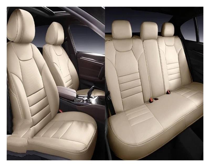 IUKMR Sitzbezüge Auto Für SsangYong Für Actyon Für Sport Für Rexton Für Rodius Für Korando Für Kyron Autositzbezug Sitzbezüge Auto Set(5Piece-Beige) von IUKMR