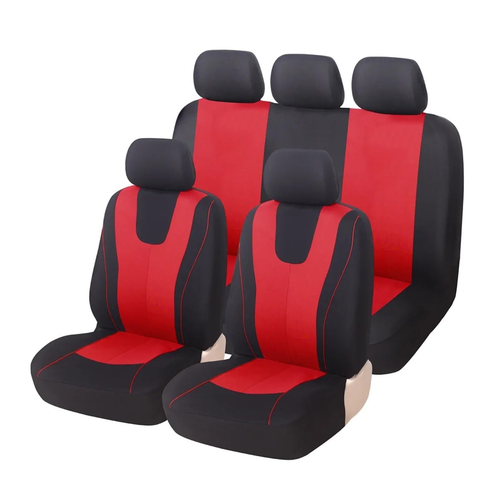 IUKMR Sitzbezüge Auto Für Suzuki Für Kizashi Für Swift Für Vitara SX4 Autositzbezug Vorne Hinten Kissen Auto-Innenausstattung Sitzbezüge Auto Set(5Seats-Red) von IUKMR