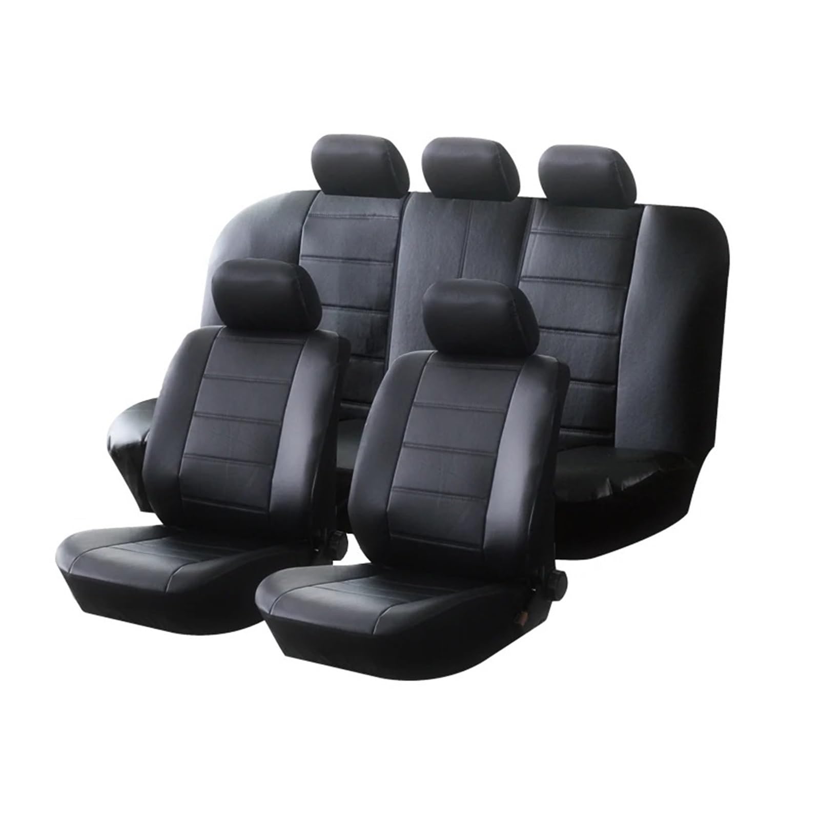 IUKMR Sitzbezüge Auto Für Toyota Für Rav4 PU Leder Volle Auto Sitzbezüge Volle Sitz Für Eimer Sitzbezüge Auto Set(Black Set) von IUKMR