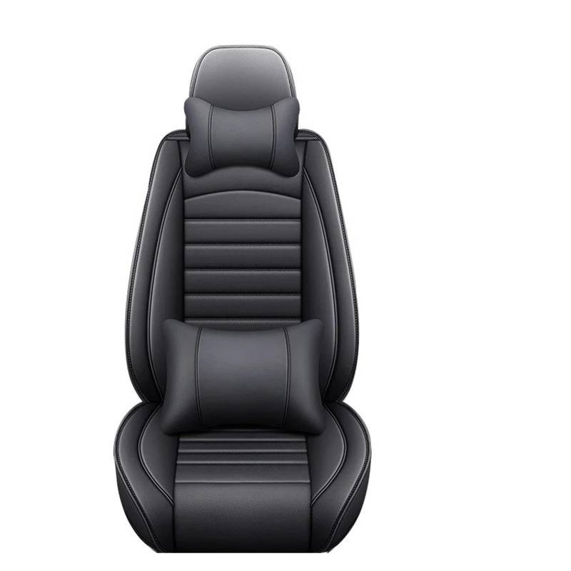 IUKMR Sitzbezüge Auto Für VW Für Polo Für Quest Für Tiguan Für Jetta Für Golf Für Lavida Für Sagitar All Inclusive Autositzbezug Sitzbezüge Auto Set(Black Pillow) von IUKMR