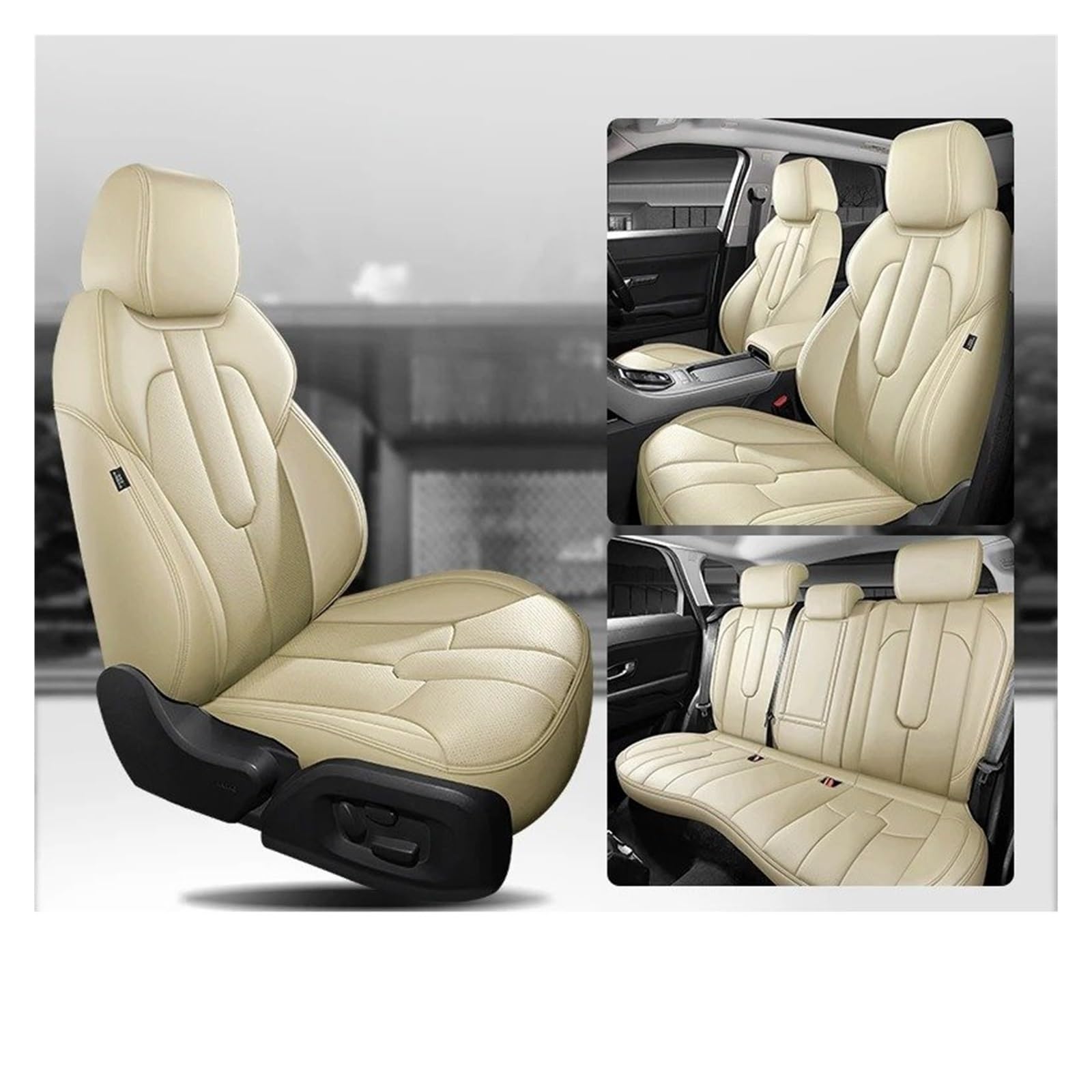 IUKMR Sitzbezüge Auto Für W205 W211 W212 W213 W245 ML W164 Für Cla W204 W176 Autositzbezüge Sitzbezüge Auto Set(Full Set-Beige) von IUKMR