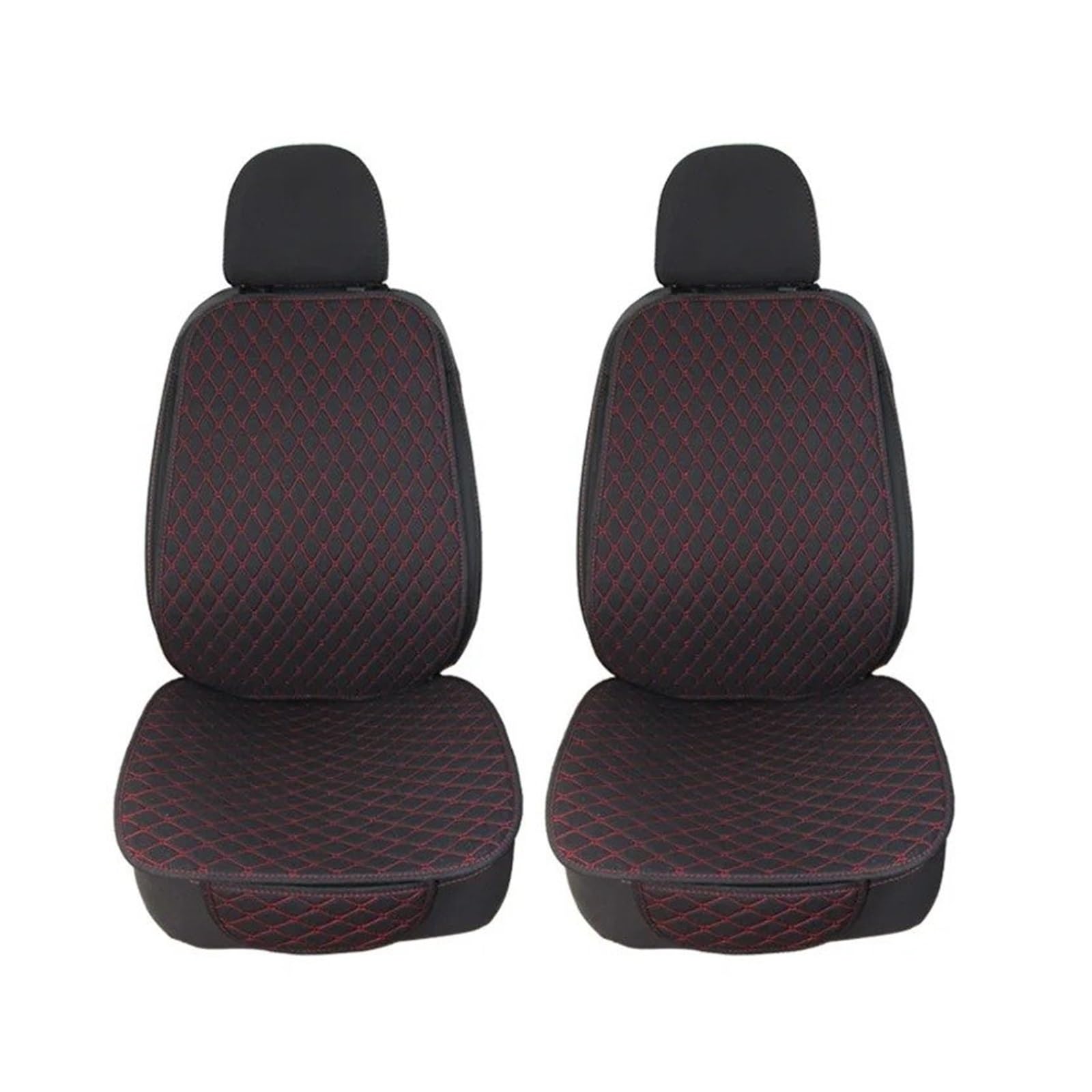 IUKMR Sitzbezüge Auto Universal Autositzbezug Schutz Auto Vorne Hinten Rückenlehne Leinen Sitzkissen Pad Automotive Interior Truck SUV Van Sitzbezüge Auto Set(2 Front Black red) von IUKMR