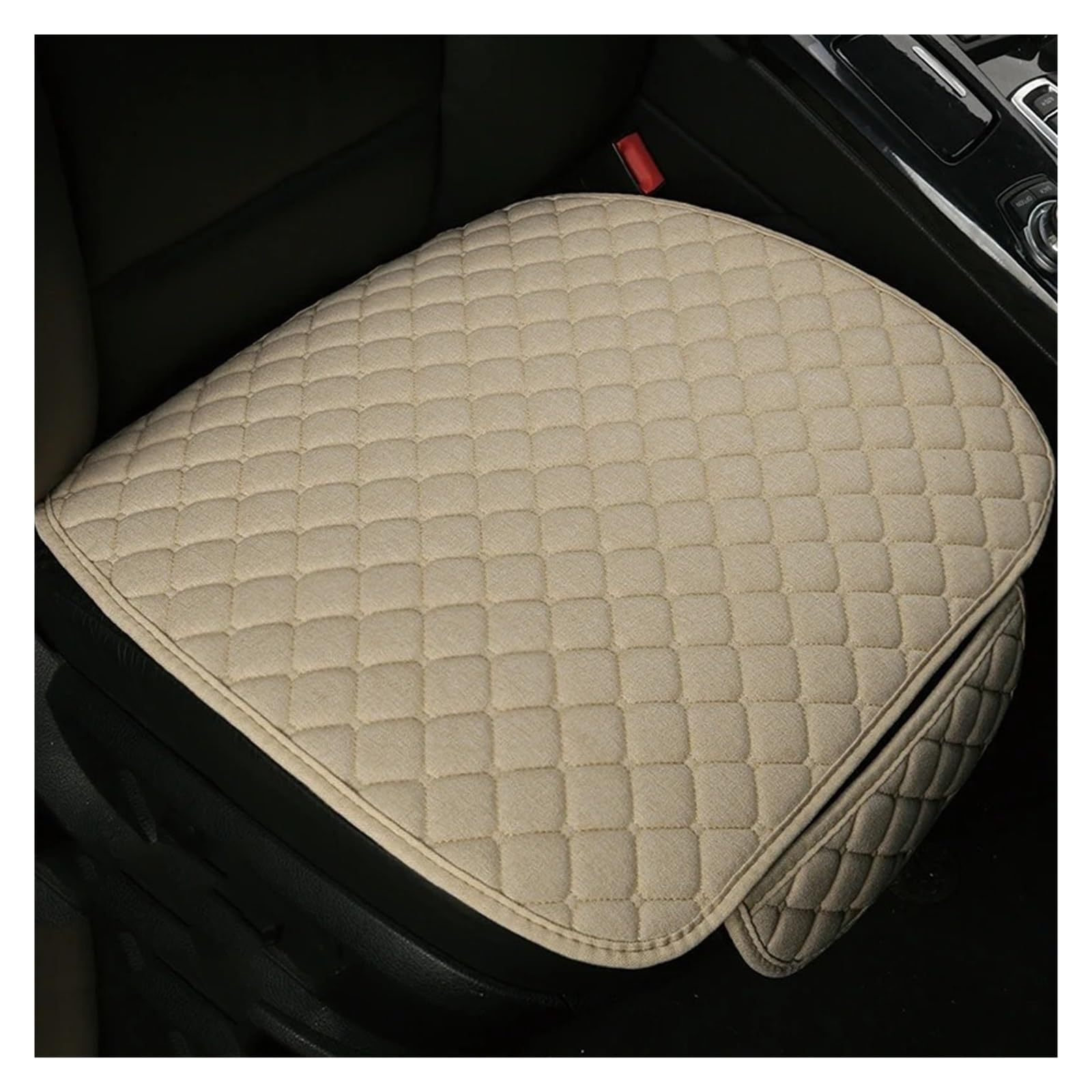 IUKMR Sitzbezüge Auto Universal Flachs Auto Sitzkissen Autos Zubehör Sitzbezüge Auto Set(1Piece beige) von IUKMR