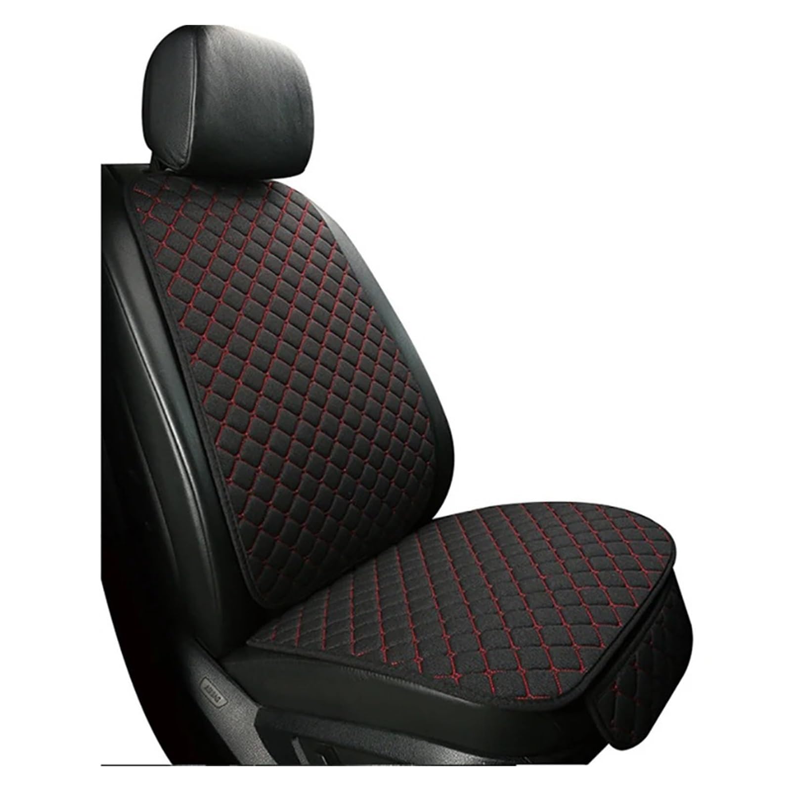 IUKMR Sitzbezüge Auto Universal Flachs Auto Sitzkissen Autos Zubehör Sitzbezüge Auto Set(Single Black red) von IUKMR