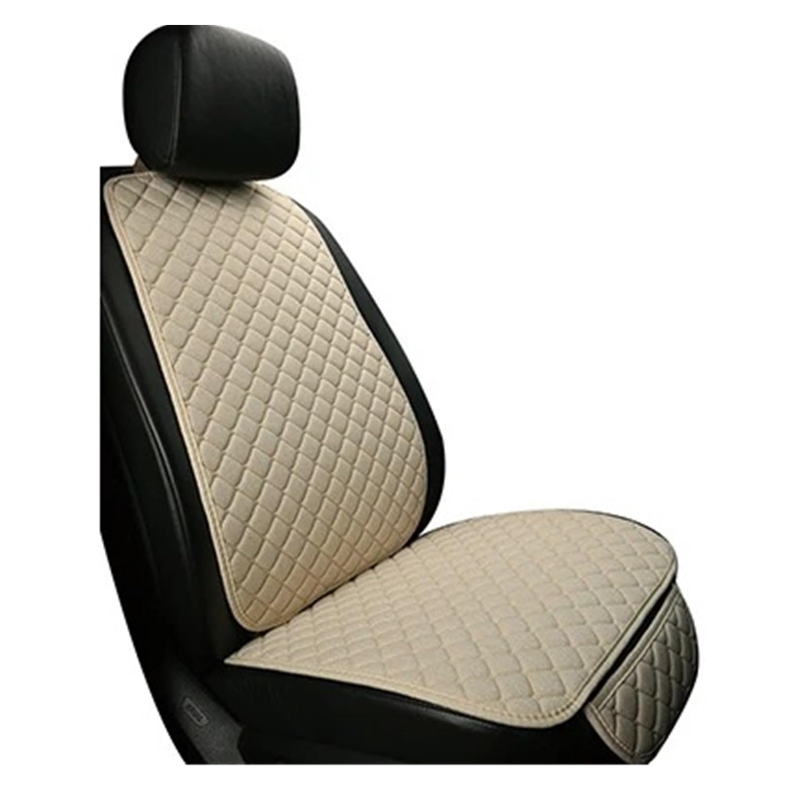 IUKMR Sitzbezüge Auto Universal Flachs Auto Sitzkissen Autos Zubehör Sitzbezüge Auto Set(Single beige) von IUKMR