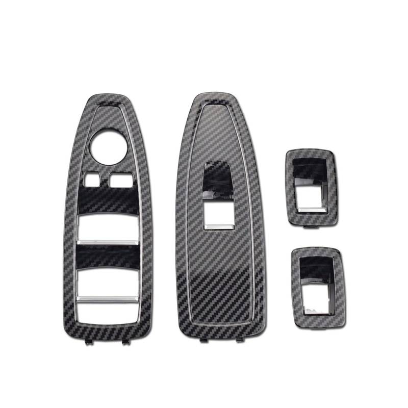 Innen Autotürgriff Für 1 3 4 Serie F20 F30 F31 F34 F35 F36 Schwarz Beige Carbon LHD RHD Auto Innen Tür Fenster Schalter Panel Abdeckung Ersatz Auto Innen Türgriff(A-Carbon 4piece Set) von IUKMR