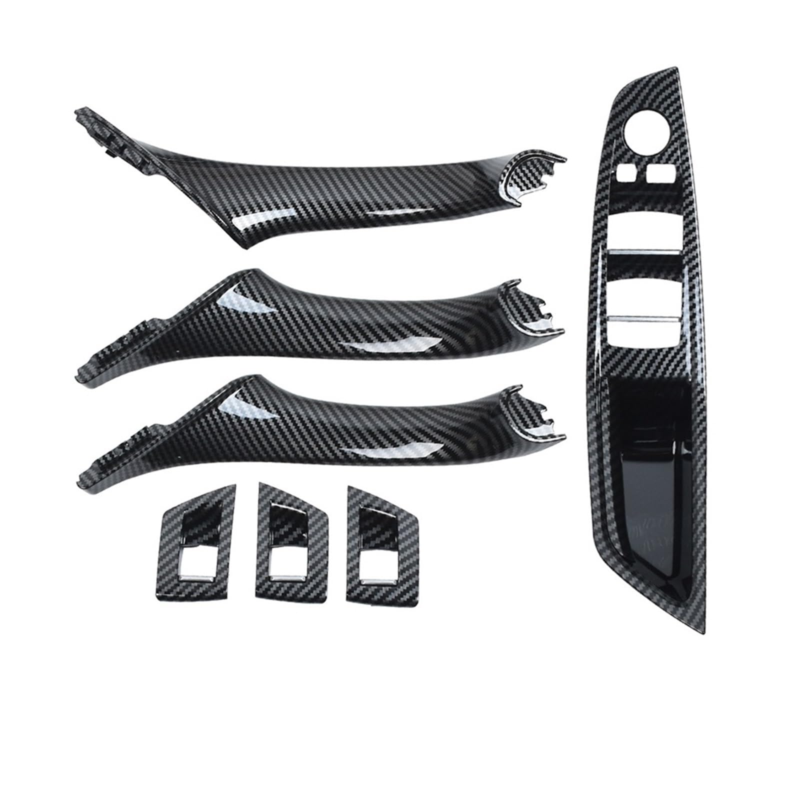 Innen Autotürgriff Für 5 Series F10 F11 520i 523i 525i 528i 530i RHD Rechts Fahrer Auto Innentür Griff Armlehne Panel Pull Trim Abdeckung Set Auto Innen Türgriff(RHD Carbonfiber Set) von IUKMR