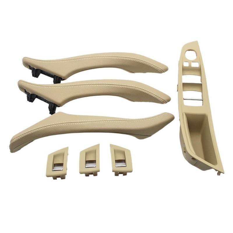 Innen Autotürgriff Für 5 Series F10 F11 523i 525i 528i 530 Rechtslenker RHD Auto Innen Leder Türgriff Montage 7piece Set Auto Innen Türgriff(Model A Beige) von IUKMR