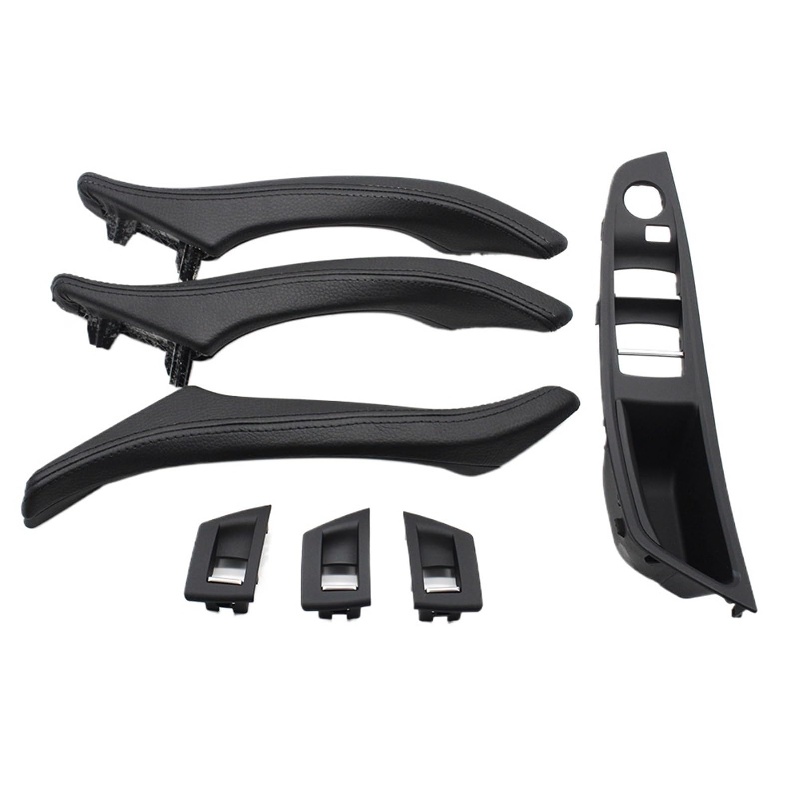 Innen Autotürgriff Für 5 Series F10 F11 523i 525i 528i 530 Rechtslenker RHD Auto Innen Leder Türgriff Montage 7piece Set Auto Innen Türgriff(Model B Black) von IUKMR