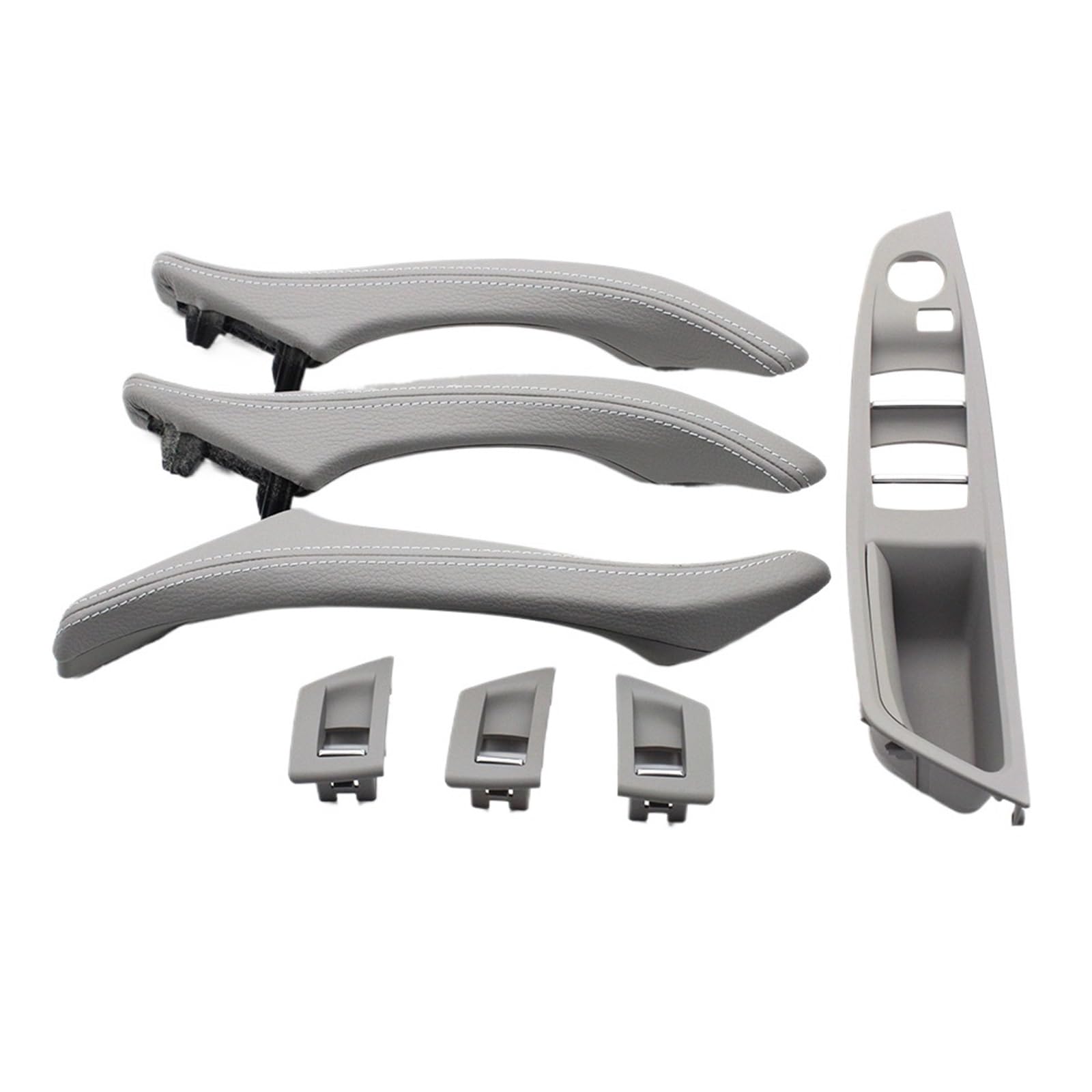 Innen Autotürgriff Für 5 Series F10 F11 523i 525i 528i 530 Rechtslenker RHD Auto Innen Leder Türgriff Montage 7piece Set Auto Innen Türgriff(Model B Gray) von IUKMR