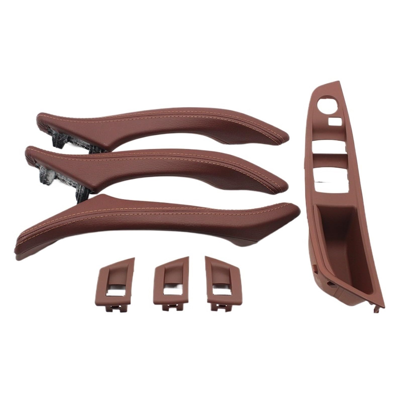 Innen Autotürgriff Für 5 Series F10 F11 523i 525i 528i 530 Rechtslenker RHD Auto Innen Leder Türgriff Montage 7piece Set Auto Innen Türgriff(Model B Redbrown) von IUKMR