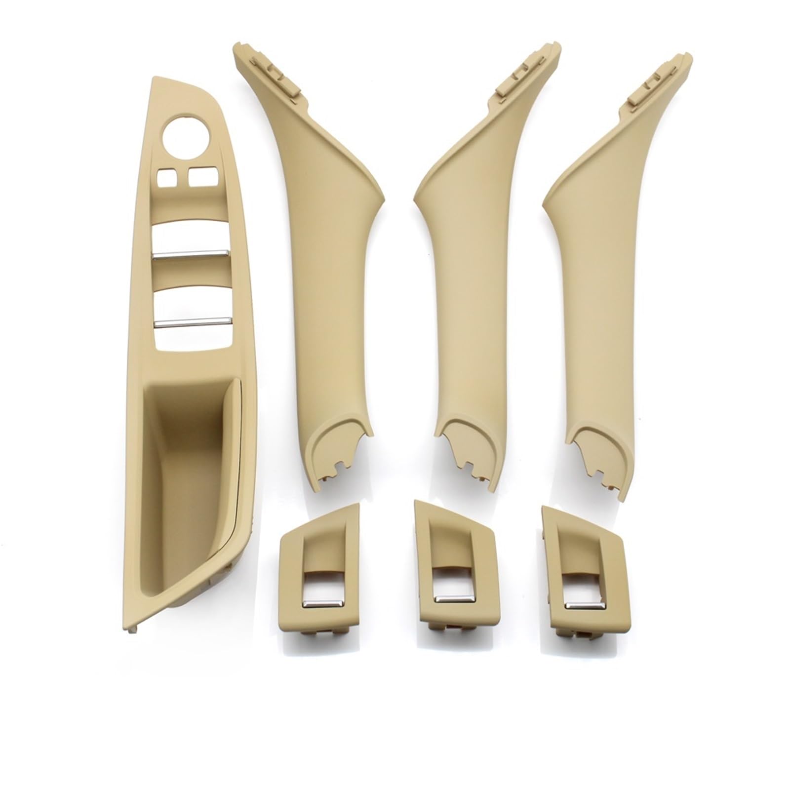 Innen Autotürgriff Für 5 Series F10 F11 F18 520i 523i 525i 528i 535i Auto Innen Kunststoff Tür Armlehne Fenster Schalter Panel Pull Griff 7 Stücke Set Auto Innen Türgriff(LHD Beige 7piece) von IUKMR