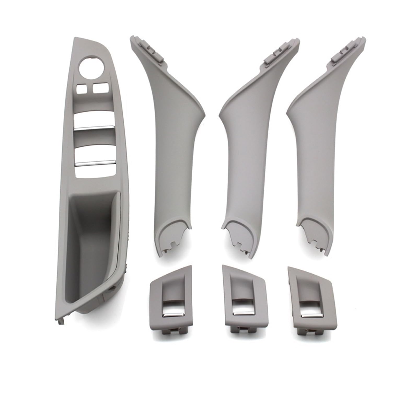 Innen Autotürgriff Für 5 Series F10 F11 F18 520i 523i 525i 528i 535i Auto Innen Kunststoff Tür Armlehne Fenster Schalter Panel Pull Griff 7 Stücke Set Auto Innen Türgriff(LHD Gray 7piece) von IUKMR