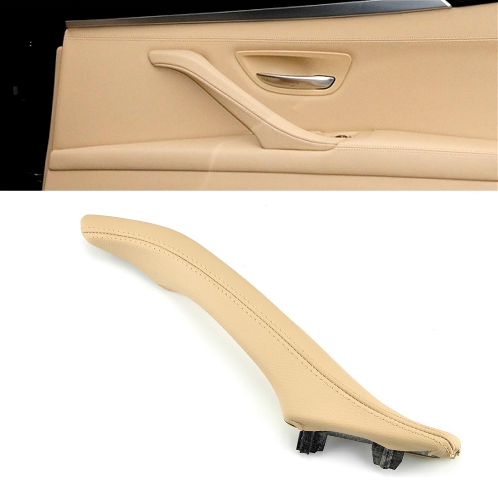 Innen Autotürgriff Für 5er F10 F11 F18 520i 523i 525i 528i 535i 51417225854 LHD RHD Innentürgriff Aus Leder Auto Innen Türgriff(Beige Right) von IUKMR