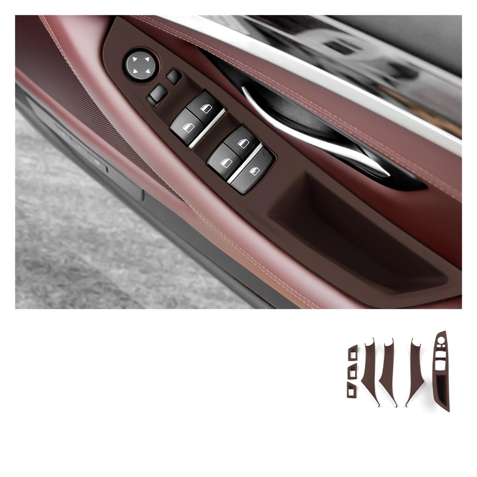 Innen Autotürgriff Für F10 F11 520i 523i 525i 528i 530i 5 Serie 2010-2017 ABS Passagier Tür Panel Griff Pull LHD RHD Auto Innen Türgriff(RHD Brown) von IUKMR