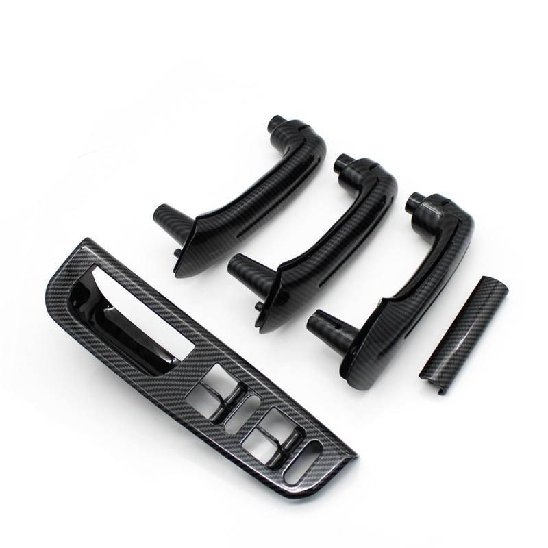 Innen Autotürgriff Für VW Für Bora Für Golf 4 MK4 Für Jetta 1999-2004 8PCS LHD RHD Auto Vorne Hinten Links Rechts Schwarz Tür Pull Haltegriff Abdeckung Panel Trim Auto Innen Türgriff(RHD Carbon 8piece von IUKMR