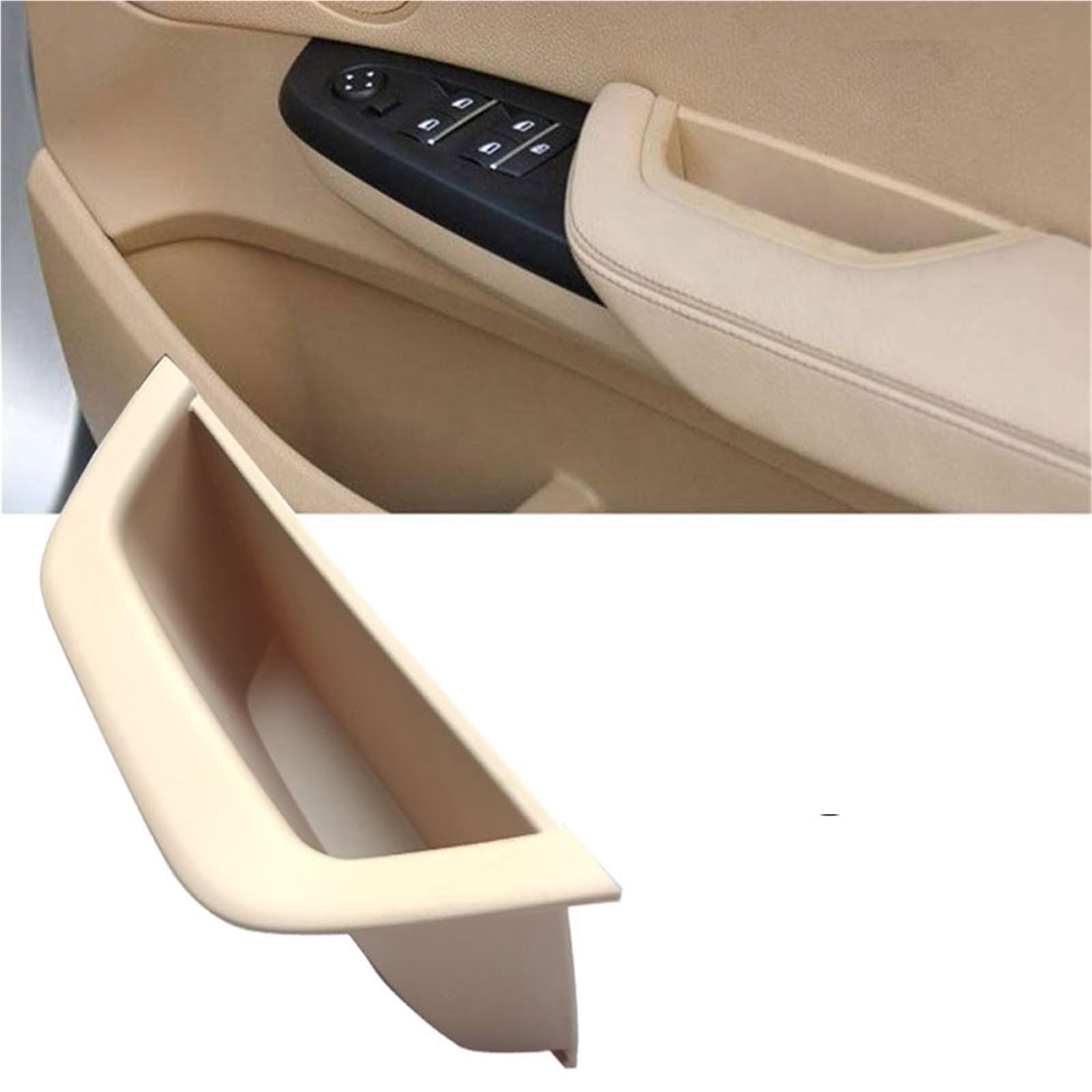 Innen Autotürgriff Für X3 X4 F25 F26 2010-2016 LHD RHD Innen Beifahrertürgriff Lederabdeckung mit Innengriff Montage Auto Innen Türgriff(Front Right Beige) von IUKMR