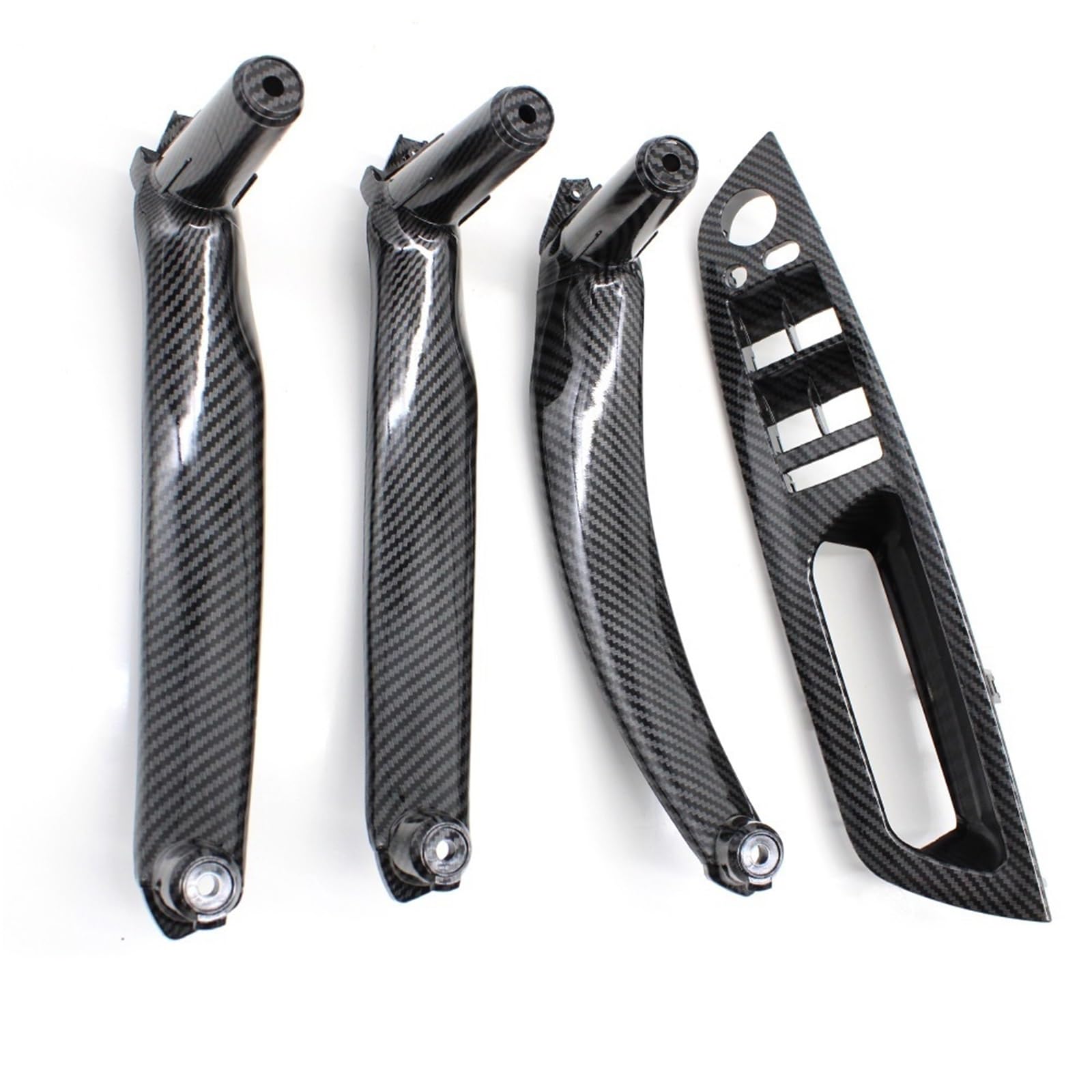 Innen Autotürgriff Für X5 X6 E70 E71 2007-2013 4-teiliges Set Autotürgriff vorne Fahrerseite Armlehnenabdeckung Innentür-Zuggriffverkleidung Auto Innen Türgriff(Carbonfiber RHD Set) von IUKMR