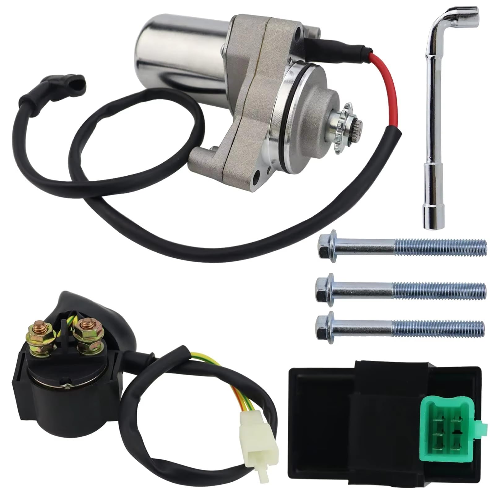 Motorrad Starter Motor Für 50 70 90 100 110 125cc ATV Dirt Bikes Go Karts Pit Bike Quad 4 Wheelers 3 Bolzen Starter Motor & Magnet Relais & CDI Elektro Anlasser von IUKMR