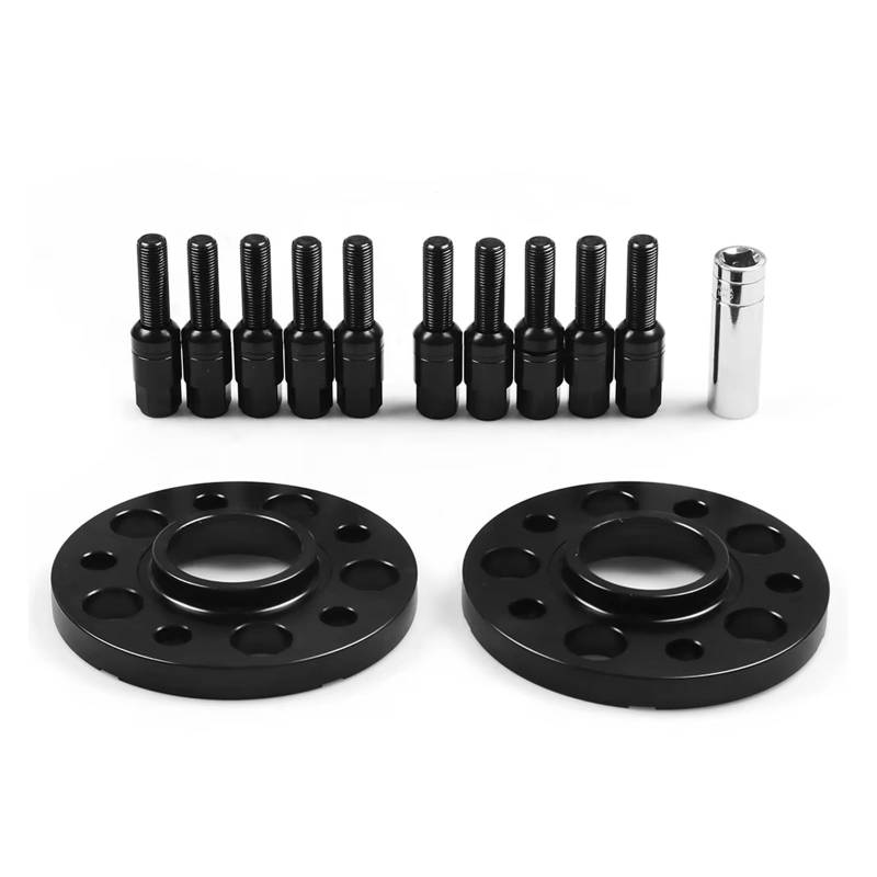 Rad Distanzscheiben Für A4 Für A6 Für A7 Für A8 Für Q5 Für SQ5 15mm 66,6mm 5x112mm Hub Centric Bohrung Spurverbreiterungen M14x1,5 Konische Schrauben Spürverbreiterungsatz(Black bolts) von IUKMR