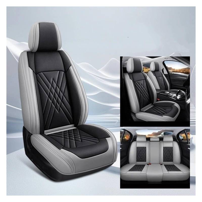 Sitzbezüge Auto Für HYUNDAI Für Tucson Für Santa Fe Für I30 Für I40 Für Veloster Für Genesis Für Venue Für Terracan Für Ioniq Für Accent Universeller Autositzbezug Sitzbezüge Auto Set(A-Grey black 5 s von IUKMR