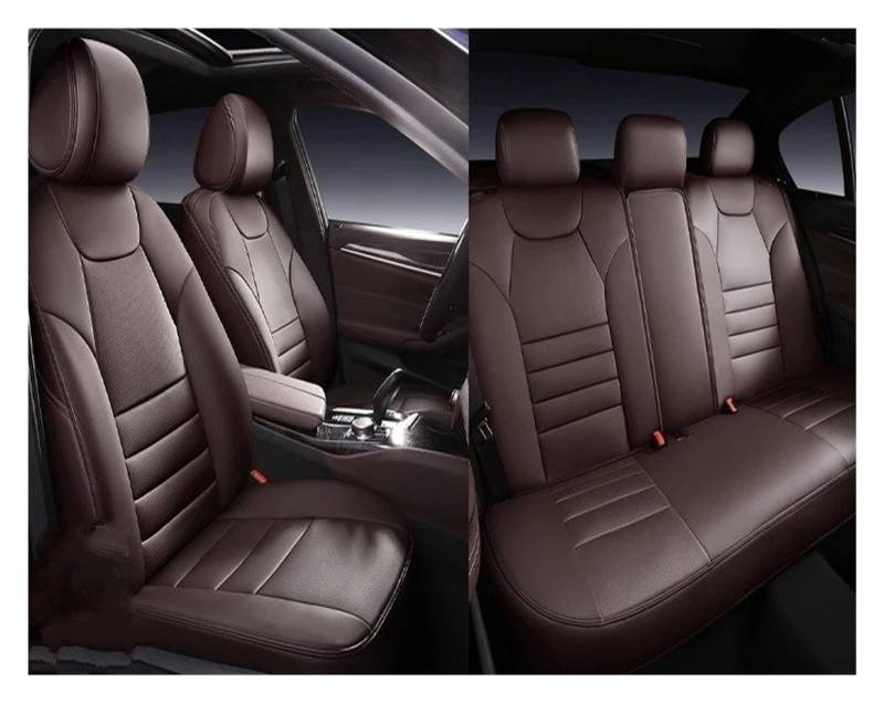 Sitzbezüge Auto Für Hyundai Für IX35 Für I30 Für IX25 Für Tucson Für Santa Fe Für Veloster Für Coupé Autositzbezug Auto-Innenausstattung Sitzbezüge Auto Set(5Piece-Coffee) von IUKMR