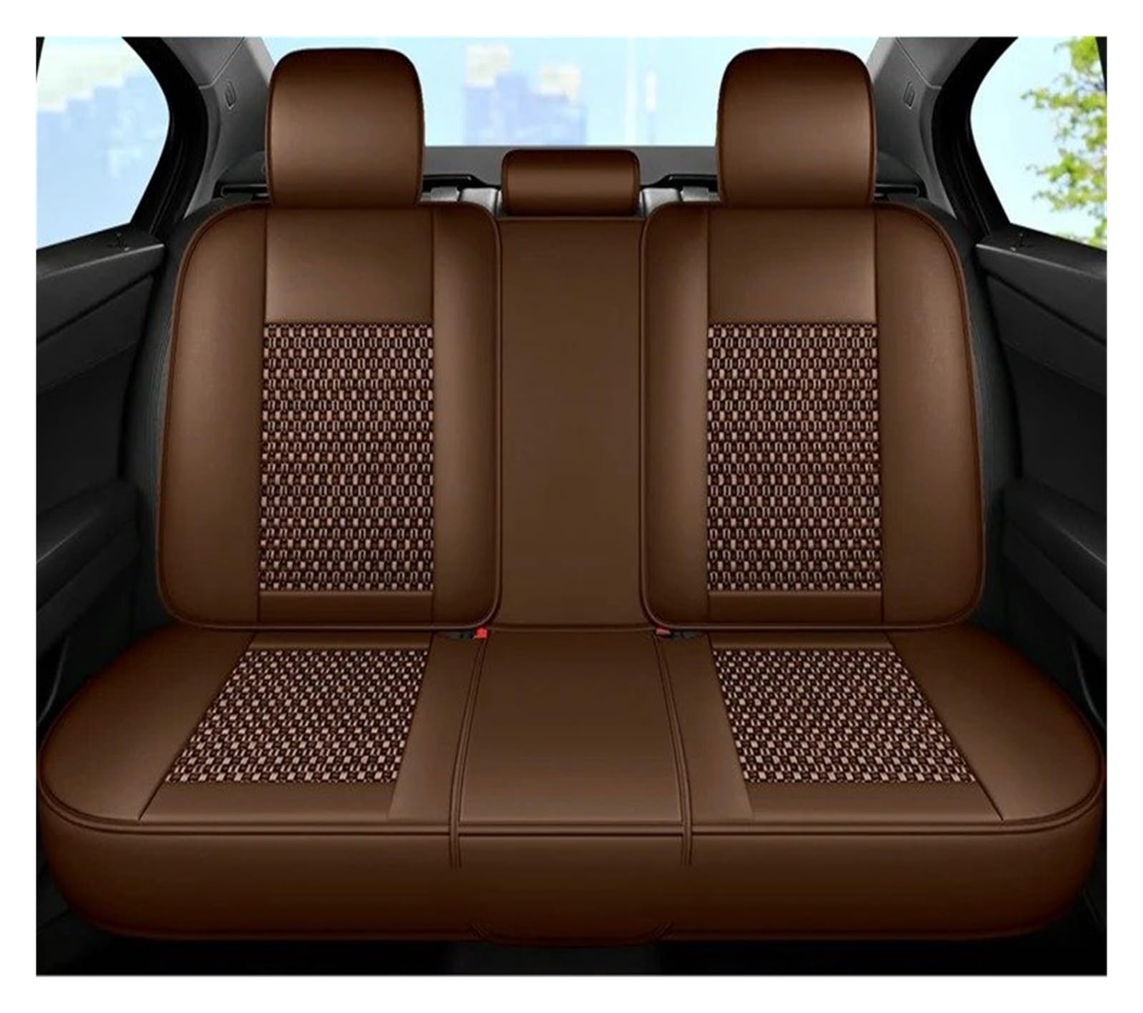 Sitzbezüge Auto Für SEAT Alle Modelle Für Leon Für Ibiza Für Tarraco Für Ateca Für Arona Für Altea Atmungsaktiver Autositzbezug Aus Eisseide Aus Leder Sitzbezüge Auto Set(C-Back Row) von IUKMR