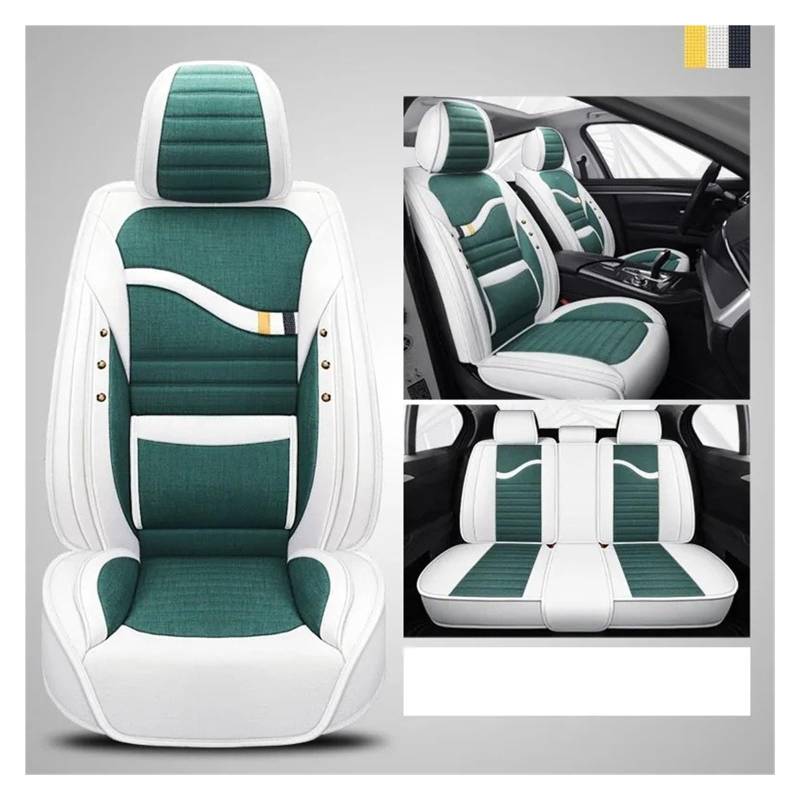 Sitzbezüge Auto Für Seat Für Leon MK2 Für Ibiza Für Ateca Für Arona Für Altea XL Flachsmaterial Autositzbezüge Zubehör Sitzbezüge Auto Set(G-Front and Rear) von IUKMR