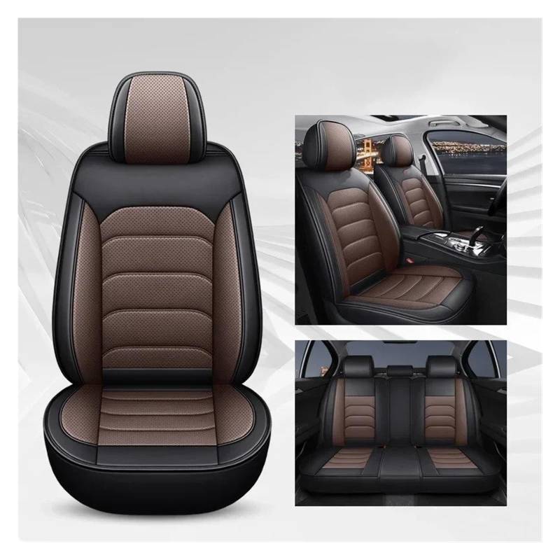 Sitzbezüge Auto Für Suzuki Für Kizashi Für Jimny Für Ignis Für Grand Für Vitara Für Swift Universal Autositzbezug Sitzschutz Sitzbezüge Auto Set(A-Black Coffee 5 Seat) von IUKMR