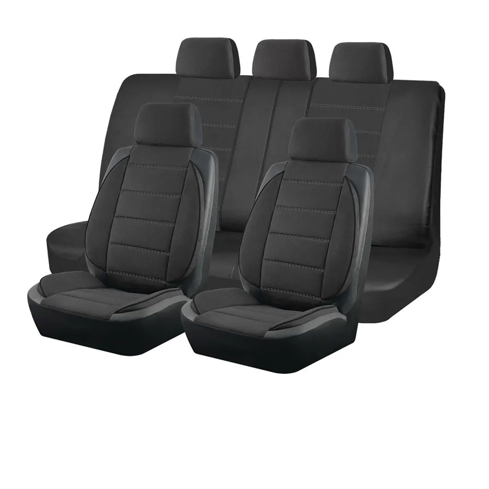 Sitzbezüge Auto Universal Autositzbezüge Seite Stereo Modellierung Leder Fluff Fit Für Die Meisten Auto Zubehör Innen Sitzbezüge Auto Set(Black 5 Seat) von IUKMR