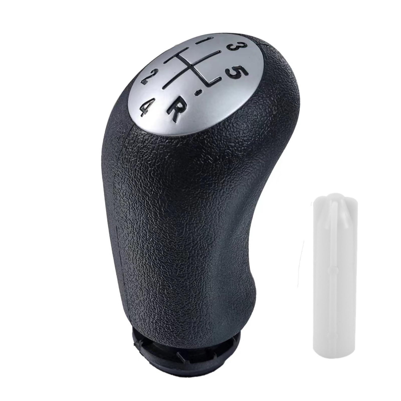 Gear Stick Schaltknauf Für CLIO MK3 3 III Für MEGANE MK2 Für SCENIC MK2 Auto Schalthebel Griff 5 Geschwindigkeit Getriebe Stick Schaltknauf Auto Schalthebel(Silver Black Font) von IUKMRT