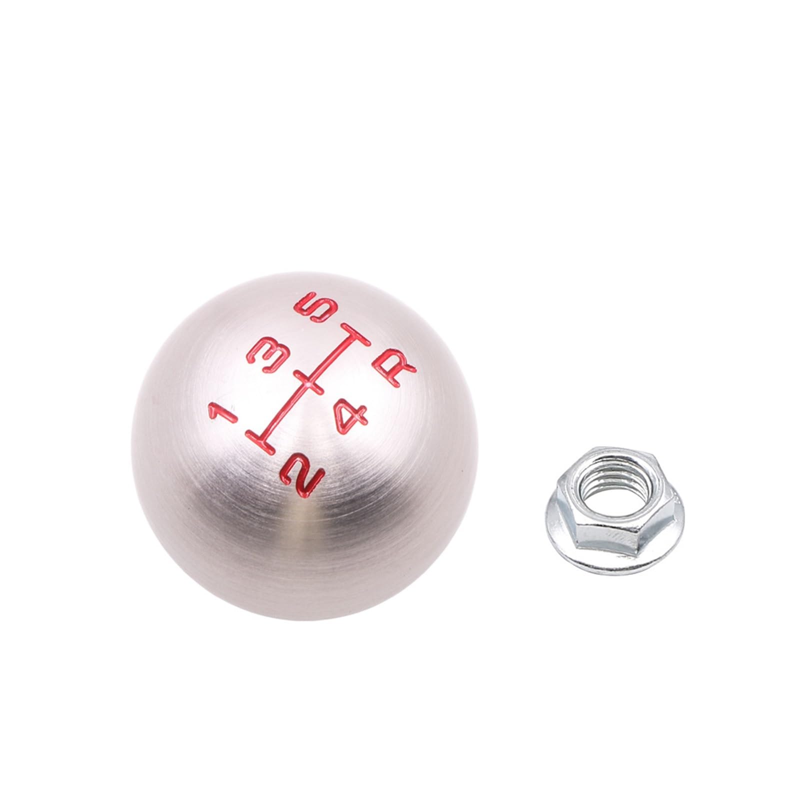 Gear Stick Schaltknauf Für Civic Für Fit Für City FD2 FN2 EP3 5/6 Geschwindigkeit M10 * 1,5 Schaltknauf Auto Kugelform Schaltkopf Aluminium Getriebekopf Auto Schalthebel(5 Speed Silver) von IUKMRT