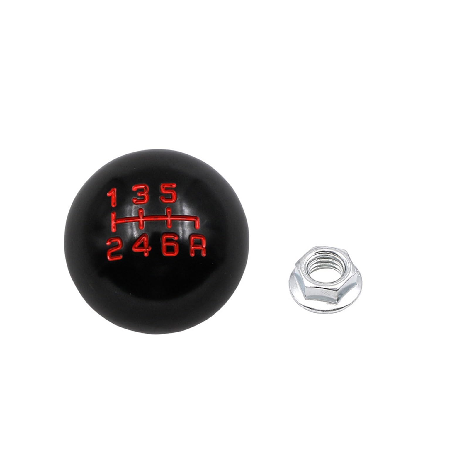 Gear Stick Schaltknauf Für Civic Für Fit Für City FD2 FN2 EP3 5/6 Geschwindigkeit M10 * 1,5 Schaltknauf Auto Kugelform Schaltkopf Aluminium Getriebekopf Auto Schalthebel(6 Speed Black) von IUKMRT