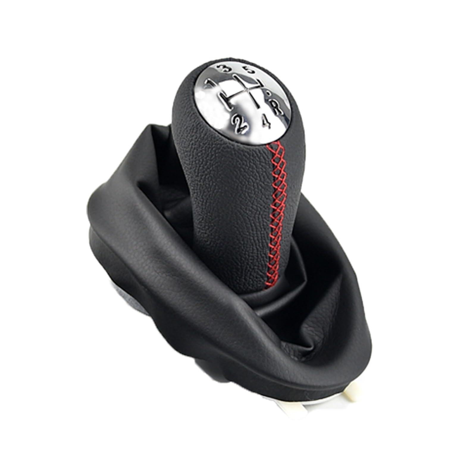 Gear Stick Schaltknauf Für Clio 2 II Für Megane 2 II Für Kangoo 5-Gang-Leder-Schaltknaufhebel-Schalthebel-Boot-Abdeckung Auto Schalthebel(Red stitching) von IUKMRT