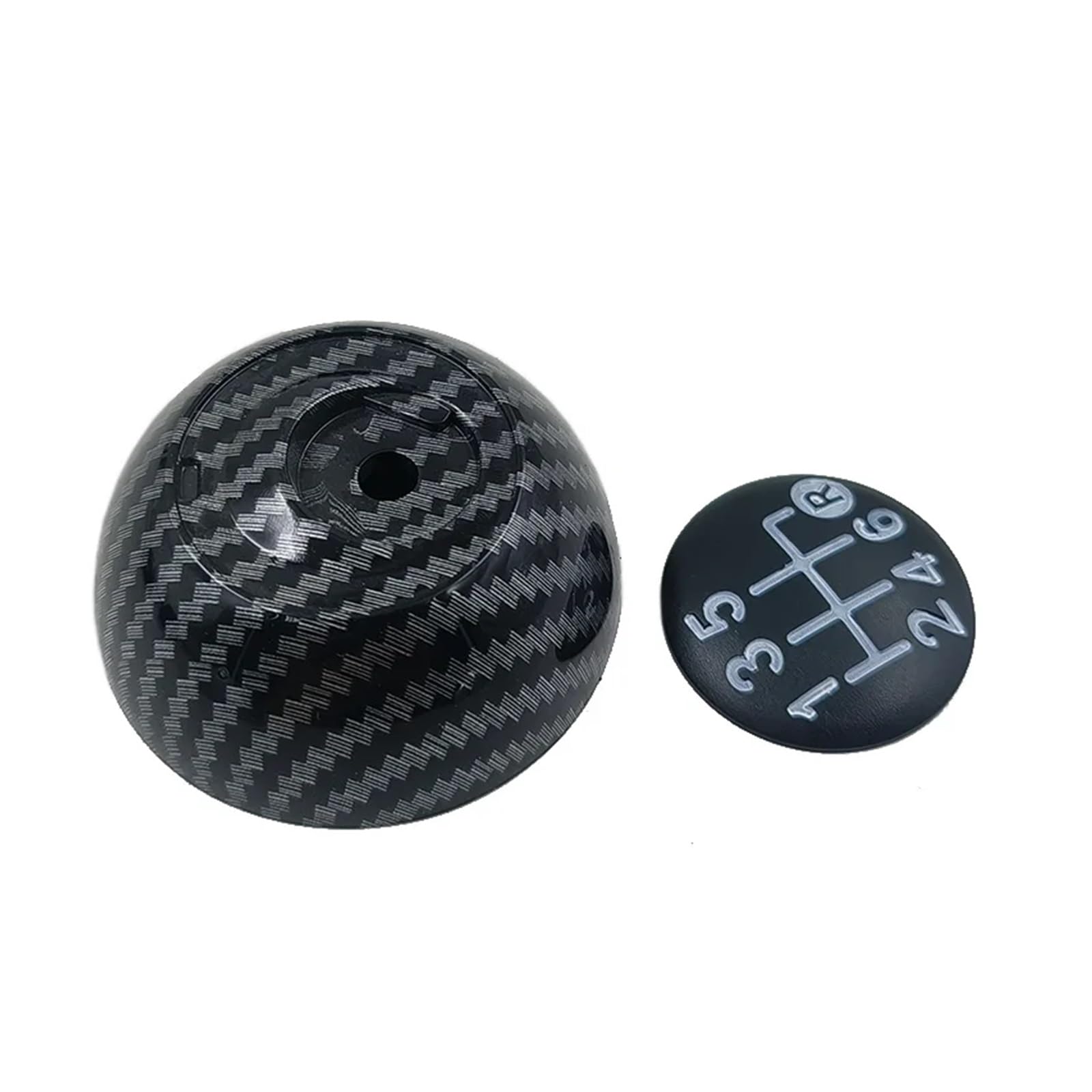 Gear Stick Schaltknauf Für Fiat 500 500C 2007-2018 5/6 Geschwindigkeit Schaltknauf Kappe Abdeckung Stick Shifter Caps Auto Schalthebel(6 speed carbon fibre) von IUKMRT