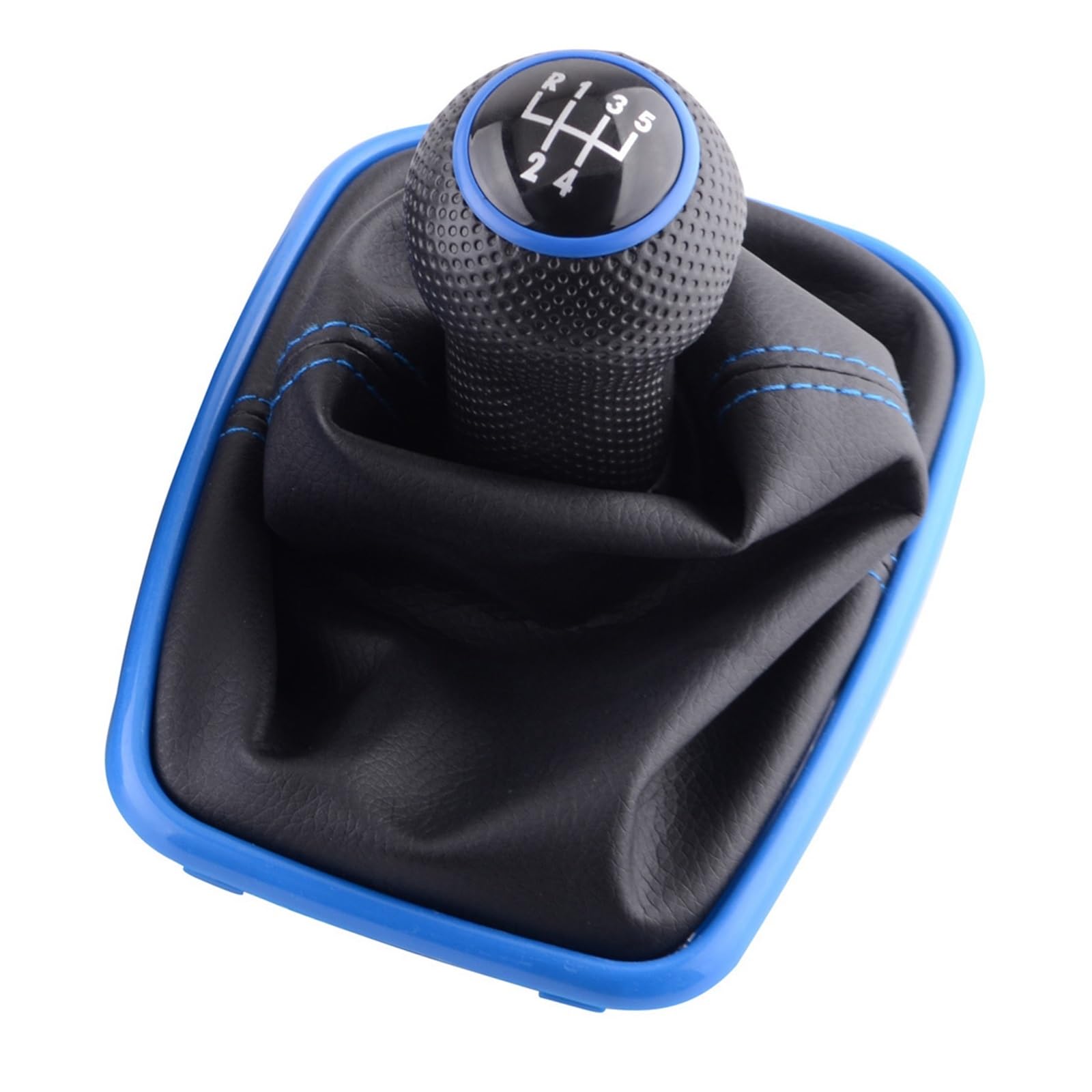 Gear Stick Schaltknauf Für VW Für Bora Für Jetta Für Golf 4 IV MK4 Für GTI R32 MT 03-28 5/6 Geschwindigkeitsgetriebe Schaltknauf Hebelschieber Gaitor Stiefel Auto Schalthebel(5 Speed Blue) von IUKMRT